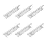 MOROBOR Self-Adhesive Long Handles, 4pcs White Plastic Convenient Opening Stick-on Handles with Plate for Kitchen Cabinet Window Sliding Closet Door