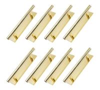 MOROBOR Self-Adhesive Long Handles, 8pcs Gold Plastic Convenient Opening Stick-on Handles with Plate for Kitchen Cabinet Window Sliding Closet Door