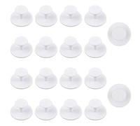 MOROBOR Self-Stick Drawer Knobs Pull Handle, 20pcs Plastic Handles Cabinet Knobs Auxiliary Pulls for Wardrobes, Cabinets, Drawers (White)