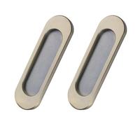 MOROBOR Self-Stick Oval Sliding Door Pulls, 2 Pcs Aluminum Alloy Instant Stick on Handles Recessed Pull Handle for Sliding Barn Doors Windows Cabinets Drawers, 100mm/Bronze
