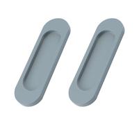 MOROBOR Self-Stick Oval Sliding Door Pulls, 2pcs Aluminum Alloy Flush Pull Punch-Free Handle for Sliding Barn Doors Windows Cabinets (Blue, 100mm)