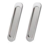 MOROBOR Self-Stick Oval Sliding Door Pulls, 2pcs Brushed Steel Aluminum Alloy Flush Pull Punch-Free Handle for Sliding Barn Door Windows Cabinets/15cm