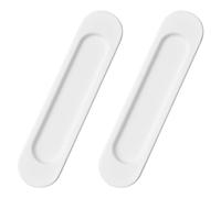 MOROBOR Self-Stick Oval Sliding Door Pulls, 2pcs Warm White Aluminum Alloy Flush Pull Punch-Free Handle for Sliding Barn Door Windows Cabinets/15cm