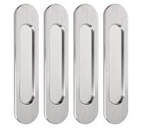 MOROBOR Self-Stick Oval Sliding Door Pulls, 4pcs Brushed Steel Aluminum Alloy Flush Pull Punch-Free Handle for Sliding Barn Door Windows Cabinets/18cm
