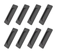 MOROBOR Self-Stick Rectangular Sliding Door Pulls, 12pcs Aluminum Alloy Flush Pull Punch-Free Handle for Sliding Barn Door Windows Cabinets (Matte Black, 100mm)