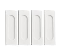MOROBOR Self-Stick Rectangular Sliding Door Pulls, 4pcs Aluminum Alloy Hidden Recessed Pull Handle for Sliding Barn Doors, Closet,Cabinet,Drawers (White, 100mm)