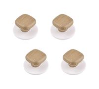 MOROBOR Self-Stick Wood Grain Drawer Pull Handle, 4pcs Plastic Round-Square Self-Adhesive Handle Cabinet Knobs Auxiliary Pulls Helper for Cabinets Drawer Glass