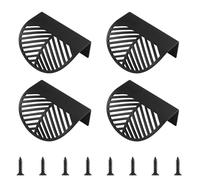 MOROBOR Solid Brass Finger Edge Pull, 4PCS Leaf Shaped Cabinet Handles Decorative Furniture Handle with Mounting Screws for Cupboard Cabinet Wardrobe Drawer (Black)
