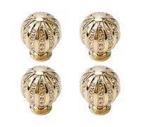 MOROBOR Sphere Rhinestone Drawer Knob, 4pcs Zinc Alloy Gold Cabinet Knobs Single Hole Square Imitation Diamond Wardrobe Door knobs with Screws for Kitchen Bathroom Drawer