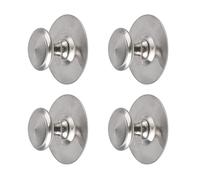 MOROBOR Stainless Steel Drawer Knobs, 4pcs Self-Stick Instant Cabinet Handle Pulls, Adhesive Sliding Door Stick On Handle with Mounting Screws for Glass Cabinet Cupboard Drawer (Bright Silver)