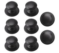 MOROBOR Stainless Steel Drawer Knobs, 8pcs Self-Stick Instant Cabinet Handle Pulls, 1.18Inch Adhesive Sliding Door Stick On Handle with Mounting Screws for Glass Cabinet Cupboard Drawer (Matte Black)