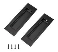 MOROBOR Stainless Steel recessed Square Handle,2pcs Black Flush Concealed Furniture Handle for Door Drawer Cupboard Cabinet Sliding Door