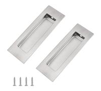 MOROBOR Stainless Steel recessed Square Handle,2pcs Silver Flush Concealed Furniture Handle for Door Drawer Cupboard Cabinet Sliding Door