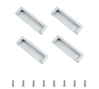 MOROBOR Tatami Hidden Door Handles, 4pcs Embedded Handle, Recessed Finger Pulls with Hidden Concealed Screws for Cabinet Wardrobe Drawer(Silver)