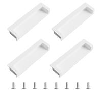 MOROBOR Tatami Hidden Door Handles, 4pcs Embedded Handle, Recessed Finger Pulls with Hidden Concealed Screws for Cabinet Wardrobe Drawer(White,105mm)