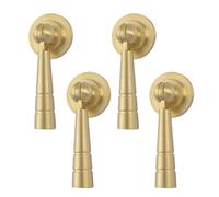 MOROBOR Teardrop Cabinet Pulls, 4pcs Solid Brass Kitchen Cabinet Knobs Single Hole Pendant Pull Modern Gold Drop Pulls for Drawer Closet Dresser Cupboard Wardrobe Furniture