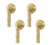 MOROBOR Teardrop Cabinet Pulls, 4pcs Solid Brass Kitchen Cabinet Knobs Single Hole Pendant Pull with Mounting Screw for Drawer Closet Dresser Cupboard Wardrobe Furniture