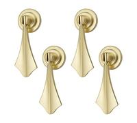 MOROBOR Teardrop Cabinet Pulls,4pcsSolid Brushed Pendant Handles Knob Zinc Alloy Handles Knobs with Mounting Screw for Cabinets Drawer Door Furniture Decorative(Streamlined Leaf Shape)