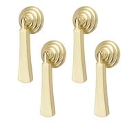 MOROBOR Teardrop-Shaped Cabinet Pulls, 4pcs Solid Brushed Gold Pendant Handles Knob Zinc Alloy Handles Knobs with Mounting Screw for Cabinets Drawer Door Furniture Decorative/Long Strip Pendant