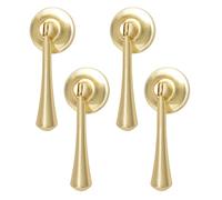 MOROBOR Teardrop-Shaped Cabinet Pulls, 4pcs Solid Brushed Gold Pendant Handles Knob Zinc Alloy Handles Knobs with Mounting Screw for Cabinets Drawer Door Furniture Decorative