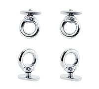 Morobor Track Mount Tie Down Eyelet, 4pcs Kayak Track Mount Accessories Stainless Steel Tie Down Eyelet Rail Accessory for Fishing Canoe Boat Bungee Cord Rope