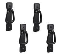 MOROBOR Vintage Drop Handles, 4PCS Black Door Ring Pull Handles Furniture Ring Pulls with Screws for Kitchen Cabinet Cupboard Dresser Drawer 95x25 mm