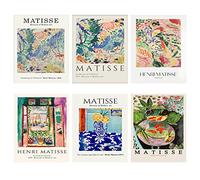 MOROBOR Vintage Matisse Retro Posters,6pcs Henri Matisse Abstract Landscape Wall Art Canvas Painting Pictures For Living Room Home Decor(Unframed,7.87in*11.81in)