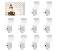MOROBOR Vinyl Siding Hooks Hanger, 10pcs White No-Hole Needed Siding Hooks Heavy Duty Stainless Steel Siding Clips Wreaths Garden Decorations Picture Signs Planters Hanging Outdoor Light