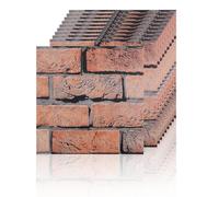 MOROBOR Wall Panels 10 PCS Self-Adhesive Simulation Bricks Decals Peel and Stick Waterproof Tile Stickers Suitable for Bedroom Living Room Bathroom Kitchen Wall Renovation(Brown)