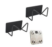 MOROBOR Weight Scale Holder Wall-Mounted, 2pcs Self Adhesive Smart Scale Stand Adjustable Wall Storage Bracket Fit for Home Gym,Bathroom,Bedroom,Kitchen,Dorm,RVs,Pantry/Black