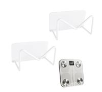 MOROBOR Weight Scale Holder Wall-Mounted, 2pcs Self Adhesive Smart Scale Stand Adjustable Wall Storage Bracket Fit for Home Gym,Bathroom,Bedroom,Kitchen,Dorm,RVs,Pantry/White