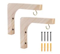 MOROBOR Wood Universal Projectors Screen Wall Mounted, 1 Set L-Bracket Style Projector Curtain Holder Universal Projector Screen Hooks for Hanging Home Projector Movie Screen