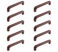 MOROBOR Wooden Cabinet Handles Solid Wooden Drawer Pull 10 Pack 128mm Hole Centers U-Shaped Cabinet Hardware Pull for Bedroom Bathroom Kitchen Cabinets Door(Dark Brown)