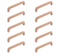 MOROBOR Wooden Cabinet Handles Solid Wooden Drawer Pull 10 Pack 128mm Hole Centers U-Shaped Cabinet Hardware Pull for Bedroom Bathroom Kitchen Cabinets Door