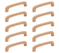MOROBOR Wooden Cabinet Handles Solid Wooden Drawer Pull 96mm Hole Centers U-Shaped Cabinet Hardware Pull for Bedroom Bathroom Kitchen Cabinets Door- 10 Pack