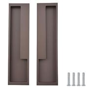 MOROBOR Zinc Alloy Flush Pull Handles, 2pcs Embedded Sliding Door Handle Modern Simple Door Pull Handle for Sliding Barn Drawer Cupboard Wardrobe (Brown), 202mm
