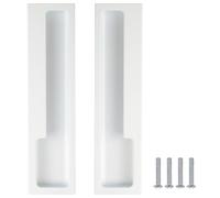 MOROBOR Zinc Alloy Flush Pull Handles, 2pcs Embedded Sliding Door Handle with Hidden Screws, 8.4" Modern Simple Door Pull Handle for Sliding Barn Drawer Cupboard Wardrobe/White