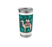 Moroccan Arabic Camel Tour Blanket Pattern Palm Trees Travel Stainless Steel Insulated Tumbler