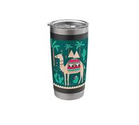 Moroccan Arabic Camel Tour Blanket Pattern Palm Trees Travel Stainless Steel Insulated Tumbler