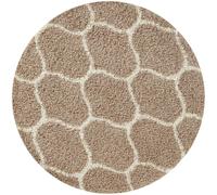 Moroccan Beige Shaggy Rug | 620 - Ø 120 cm