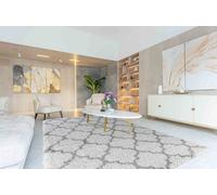 Moroccan Berber Shaggy Rugs Living Room Trellis Light Cream 80X150 Cm