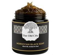 Moroccan Black Beldi Soap - Olive Oil, Oud & Amber - Traditional Hammam Cleanser - Detoxifying & Moisturising - Vegan, Natural, Whole Body Use (250 ml, Oud & Amber)