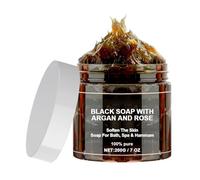 Moroccan Black Soap Body Scrub with Argan Oil Moroccan Body Scrub Natural 200 g Rich Minerals Light Perfume Adapts All Skin Types 7 cm Ritual Hammam S