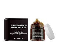 Moroccan Black Soap,Exfoliating African Soap for Deep Cleaning & Moisturising Body Soa/p,Organic Long Lasting Fragrance Cleansing,Unisex Bathroom Soa/p Dispenser for Soft Skin,Black So/ap,Shower So/ap