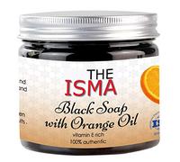Moroccan Black Soap With Essential Lavender Oil/Natural Exfoliant/Traditional Beldi Soap/Exfolaites Dead Skin Cells/Removes Impurities (Orange, 200g)