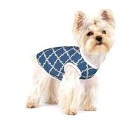 Moroccan Blue & Beige,Cotton Sleeveless Pet T-Shirt Soft Stretchy Puppy Breathable Vest,M