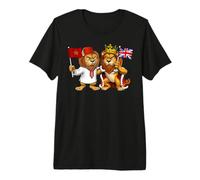 Moroccan British English Roots Morocco England UK Flag Premium T-Shirt
