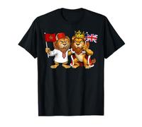 Moroccan British English Roots Morocco England UK Flag T-Shirt