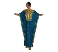 Moroccan Caftan Hand Made with Gold Hand Embroidery Long Length