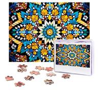 Moroccan Color Pattern Puzzles 500 Pieces Personalized Jigsaw Puzzles with storage bag Photos Puzzle for Adults Challenging Picture Puzzle for Men Women Home Decor (52x38 CM)